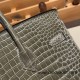 Hermes Birkin25cm porous Crocodile 81/Gris Tourterelle Silver Hardware Full Handmade 002