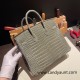 Hermes Birkin25cm porous Crocodile 81/Gris Tourterelle Silver Hardware Full Handmade 002