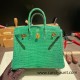 Hermes Birkin25 porous Crocodile 1L/Cactus Gold Hardware Full Handmade 003