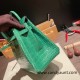 Hermes Birkin25 porous Crocodile 1L/Cactus Gold Hardware Full Handmade 003