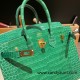 Hermes Birkin25 porous Crocodile 1L/Cactus Gold Hardware Full Handmade 003