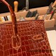 Hermes Birkin25 porous Crocodile 33/miel Gold Hardware Full Handmade 004