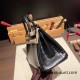 Hermes Birkin25 Crocodile Niloticus 89 /Black (Noir) Silver Hardware Full Handmade 005