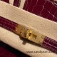 Hermes Birkin25 Crocodile Niloticus Bordeaux Gold Hardware  Full Handmade 006