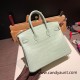 Hermes Birkin25 Alligator Crocodile 6u/vert deau Silver Hardware Full Handmade 012