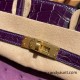 Birkin25 Ostrich &Crocodile P9/ Anemone& N5/CASSIS Gold Hardware Full Handmade 020