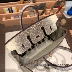 Hermes Birkin 25cm Lizard 1B/ Ombre Gold Hardware Full Handmade 027