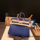 Hermes Birkin 25cm Lizard M3 /Blue Encre Gold Hardware Full Handmade 037