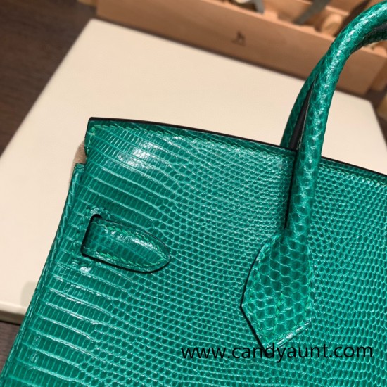 Hermes Birkin 25cm Lizard 1K /Bambou  Gold Hardware Full Handmade 038