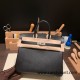 Hermes Birkin 25cm Epsom 89/ Black Silver Hardware Full Handmade 043