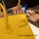 Hermes Birkin 25cm Epsom 9D /Jaune Ambre Silver Hardware Full Handmade 046