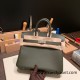 Hermes Birkin 25cm Epsom C6 /Vert Gris Silver Hardware Full Handmade 047