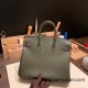 Hermes Birkin 25cm Epsom C6 /Vert Gris Silver Hardware Full Handmade 047