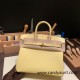 Hermes Birkin 25cm Epsom 1Z /Jaune Poussin& 7T/Blue Electric Full Handmade 050