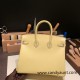 Hermes Birkin 25cm Epsom 1Z /Jaune Poussin& 7T/Blue Electric Full Handmade 050