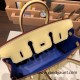 Hermes Birkin 25cm Epsom 1Z /Jaune Poussin& 7T/Blue Electric Full Handmade 050