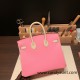 Hermes Birkin 25cm Epsom 5P/ Pink & 10/ Craie Gold Hardware Full Handmade 052