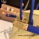 Hermes Birkin 25cm Epsom 1Z/ Jaune Poussin & 7T /Blue Electric Gold Hardware Full Handmade 053