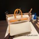 Hermes Birkin 25cm Epsom 10/ Craie & 9H/Soleil Gold Hardware Full Handmade 058