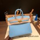 Hermes Birkin 25cm Epsom 7N/Celeste Gold Hardware Full Handmade 067