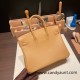 Hermes Birkin 25cm swift 4B/Biscui Gold Hardware Full Handmade 076