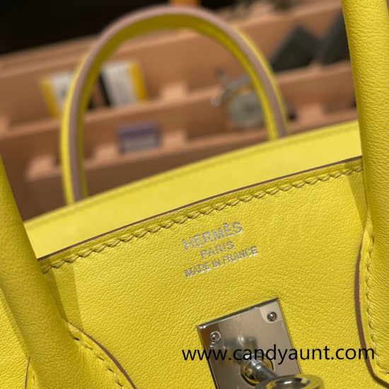 Hermes Birkin 25cm swift 9R/ Lime Silver Hardware Full Handmade 079