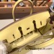 Hermes Birkin 25cm swift 1Z /Jaune Poussin Silver Hardware Full Handmade 083