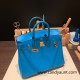 Hermes Birkin 25cm swift 0F /Blue Frida Gold Hardware Full Handmade 084