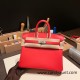 Hermes Birkin 25cm swift S3/Rouge Cœur Silver Hardware Full Handmade 085