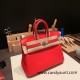 Hermes Birkin 25cm swift S3/Rouge Cœur Silver Hardware Full Handmade 085