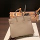 Hermes Birkin 25cm togo 18 /Étoupe Grey Silver Hardware Full Handmade 091