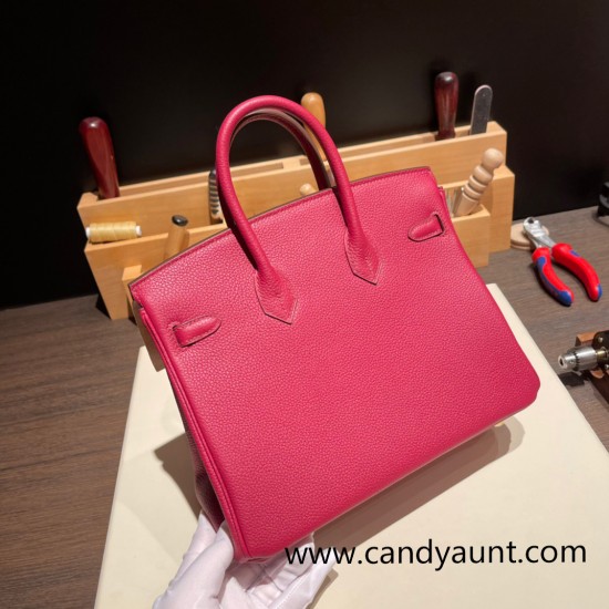 Hermes Birkin 25cm togo B5 /Ruby Gold Hardware Full Handmade 104