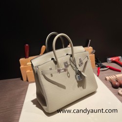 Hermes Birkin 25cm togo Q1 /Sauge Silver Hardware Full Handmade 108