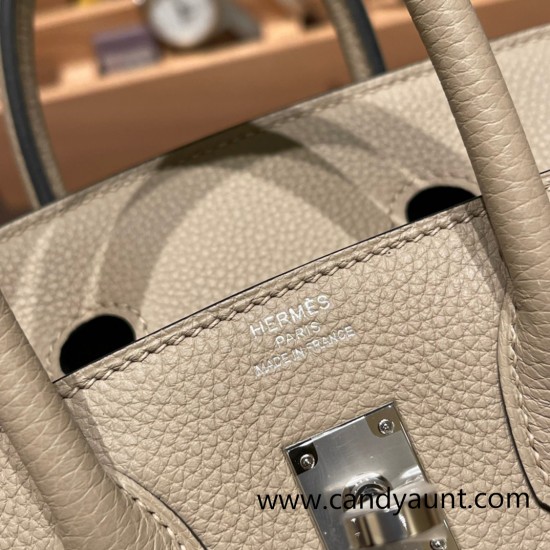 Hermes Birkin 25cm togo 81 /Gris Tourterelle Gold Hardware Full Handmade 111