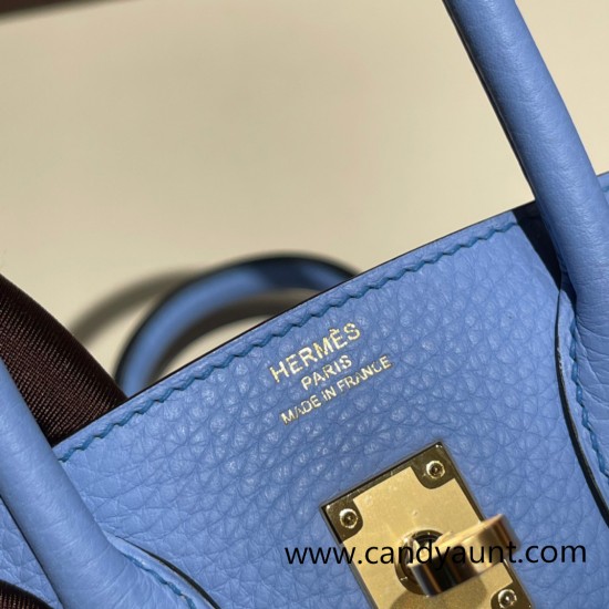 Hermes Birkin 25cm togo 2T/ Blue Paradise Gold Hardware Full Handmade 117