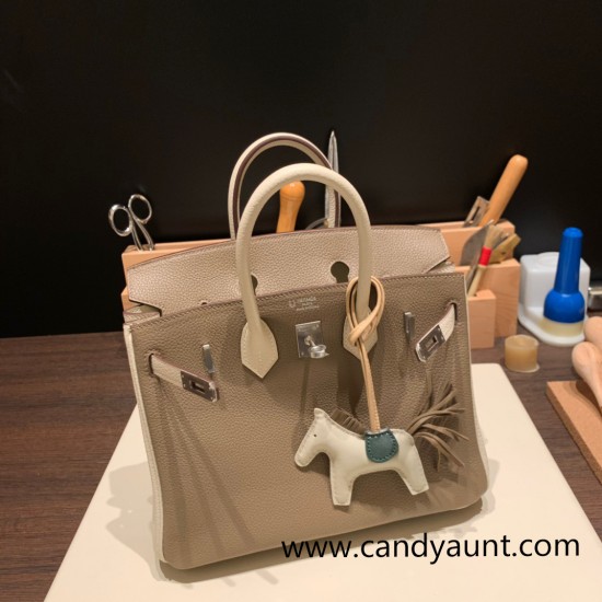 Hermes Birkin 25cm togo new stock Birkin 18 /Étoupe Grey & 10/ Craie Silver Hardware Full Handmade 135