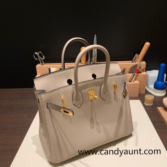 Hermes Birkin 25cm togo new stock Birkin 81 /Gris TourterelleGold Hardware Full Handmade 143