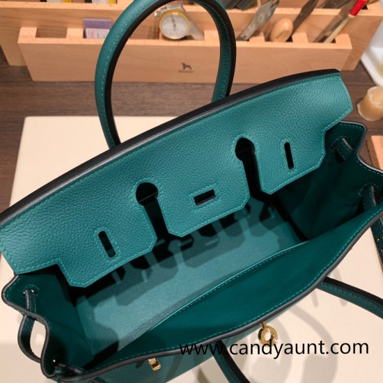 Hermes Birkin 25cm togo Z6 /Malachite Gold Hardware Full Handmade 149