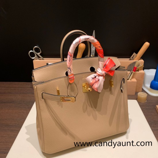 Hermes Birkin 25cm togo 14/Beige Gold Hardware Full Handmade 150