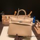 Hermes Birkin 25cm togo 14/Beige Silver Hardware Full Handmade 151