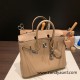 Hermes Birkin 25cm togo 14/Beige Silver Hardware Full Handmade 151