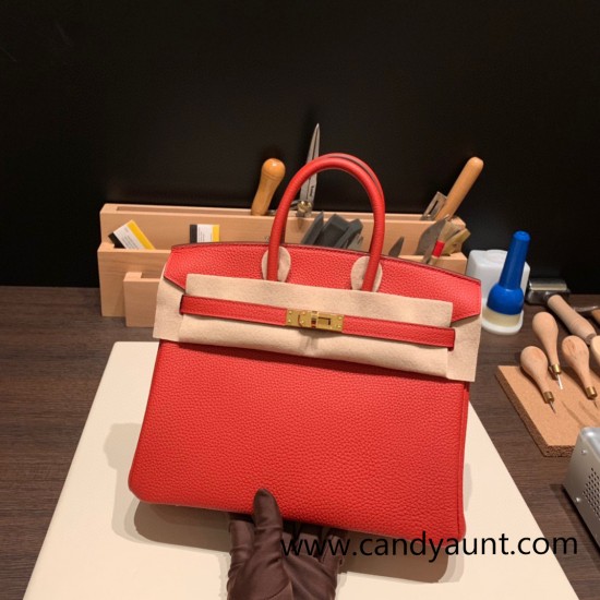 Hermes Birkin 25cm togo S3 /Rouge Cœur Gold Hardware Full Handmade 157