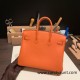 Hermes Birkin 25cm togo 93/Orange Silver Hardware Full Handmade 158