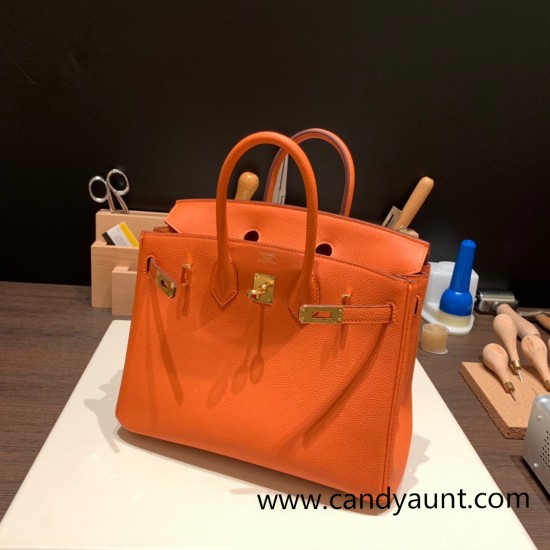 Hermes Birkin 25cm togo 93 /Orange Gold Hardware Full Handmade 159