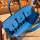 Hermes Birkin 25cm Chevre 0F /Blue Frida Silver Hardware Full Handmade 168