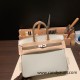 Hermes Birkin 25cm Chevre 80 /Pearl Grey& 18/Étoupe Grey Silver Hardware Full Handmade 170