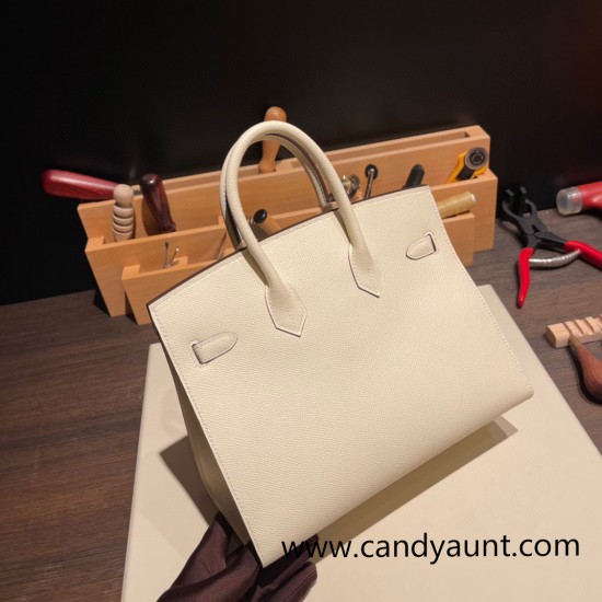 Hermes Birkin25 sellier Epsom I2 Nata Full Handmade birkin25-w004