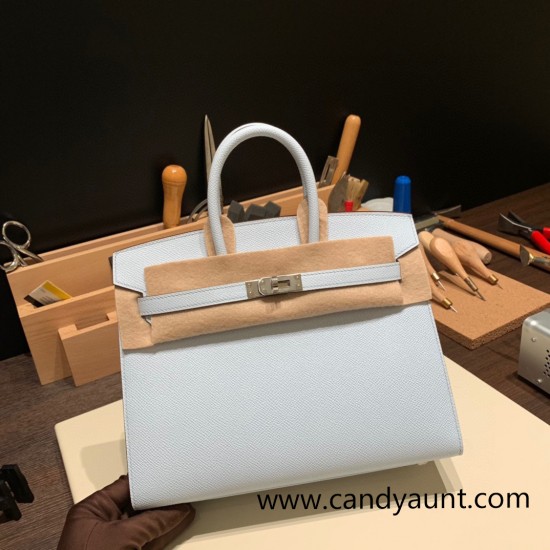 Hermes Birkin25 sellier Epsom 7R Azur Full Handmade birkin25-w005