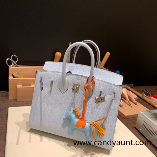 Hermes Birkin25 sellier Epsom 7R Azur Full Handmade birkin25-w005