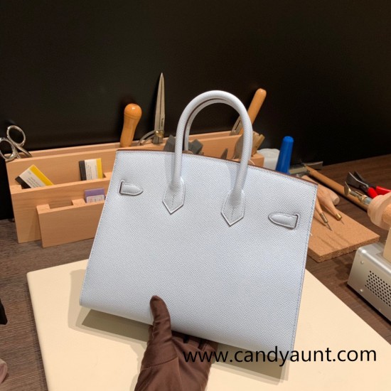 Hermes Birkin25 sellier Epsom 7R Azur Full Handmade birkin25-w009